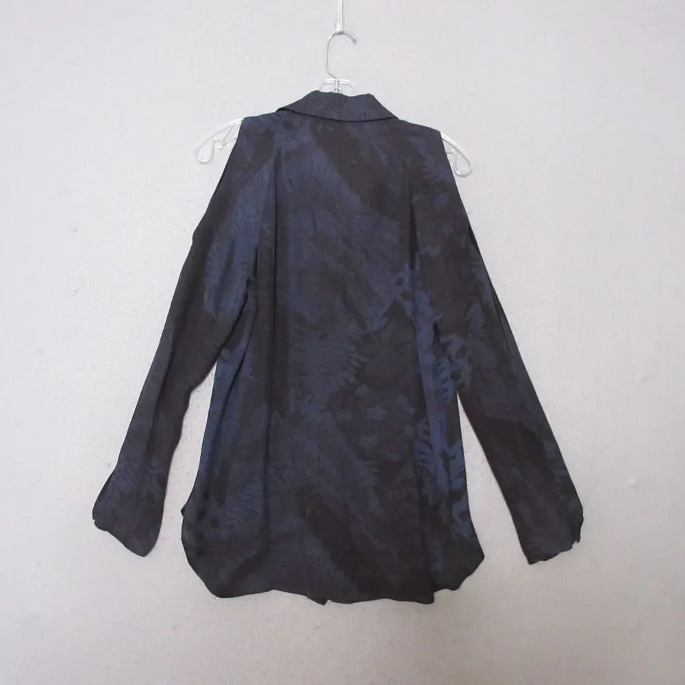 Raquel Allerga Top 1 or‎ Medium Silk Split Slv Contemporary Luxury Button
